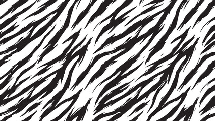 Black and white zebra print vector illustration with abstract animal texture and pattern design elements for graphic and fashion use © Ajoy