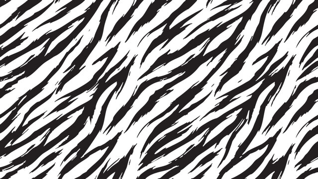 Black and white zebra print vector illustration with abstract animal texture and pattern design elements for graphic and fashion use