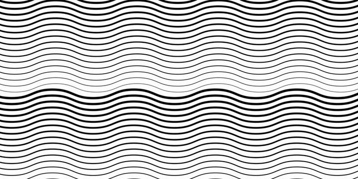 Wavy lines pattern vector element, wave ripple thin line strokes simple zigzag texture set, stream zig zag background backdrop image clip graphic illustration