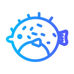 puffer fish gradient icon © Slamet