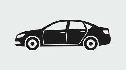 Fototapeta premium A simple flat vector icon of a modern sedan car.
