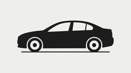 Fototapeta premium A simple flat vector icon of a modern sedan car.