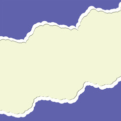 Naklejka premium Torn paper cloud edge frame design on purple background
