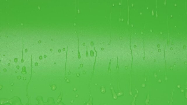 Abstract color background with green patterns and raindrops in detail