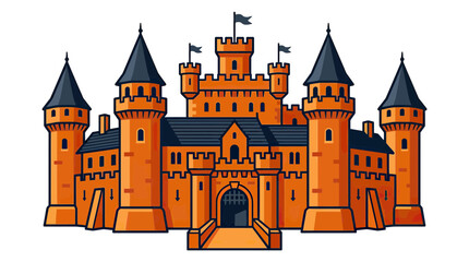 Medieval Castle Fortress Illustration © bibis