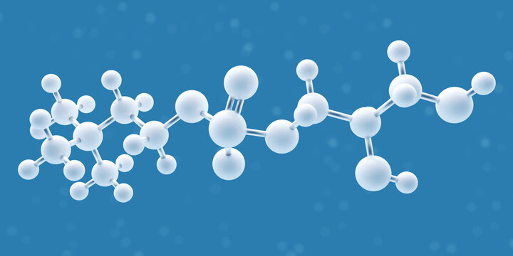 Alpha-GPC, alpha-glycerylphosphorylcholine, choline alfoscerate molecule. Natural choline compound found in the brain for memory, cognition, and nootropic research. 3D render