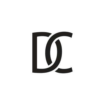 Print: DC monogram logo, interlocking letters D and C corporate brand identity vector