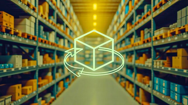 Smart warehouse inventory system with digital logistics and storage technology