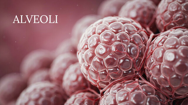 Alveoli air sacs in lungs human body anatomy microscopic view of respiratory system  human lungs  alveoli