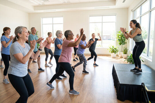 Senior Group Fitness Class for Healthy Active Aging