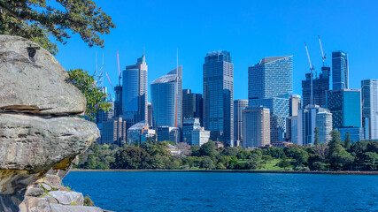 Obraz premium 2 July 2026 View of Sydney Central Business District CBD viewed from Botanical Gardens on the harbour foreshore in Sydney NSW Australia
