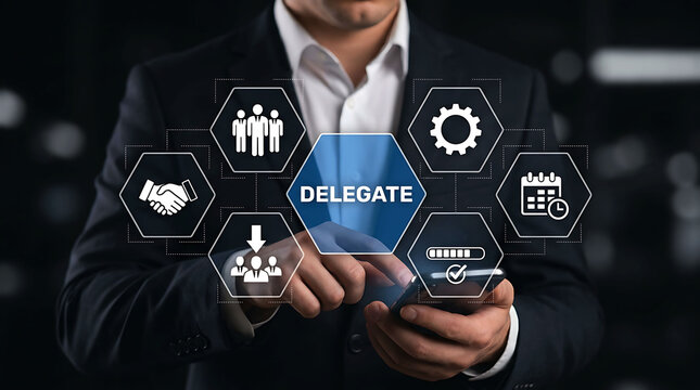 Business Delegation Workflow Concept With Smartphone Task Management