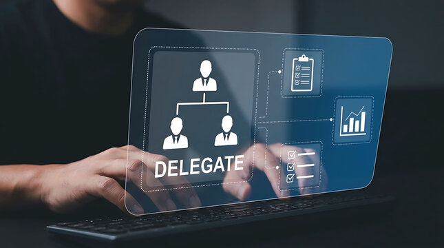 Business Delegation Interface With Task Management And Team Workflow