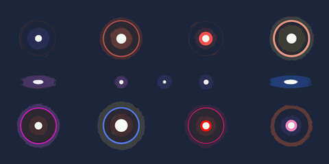 Circular Cosmic Designs Vector Illustration With Concentric Rings © Bablu