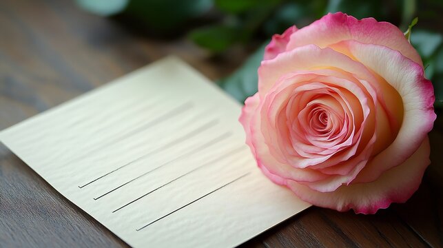 Sympathy Card with a rose on the right side and a writing space area on the left side for a condolence message