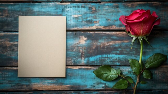 Sympathy Card with a rose on the right side and a writing space area on the left side for a condolence message