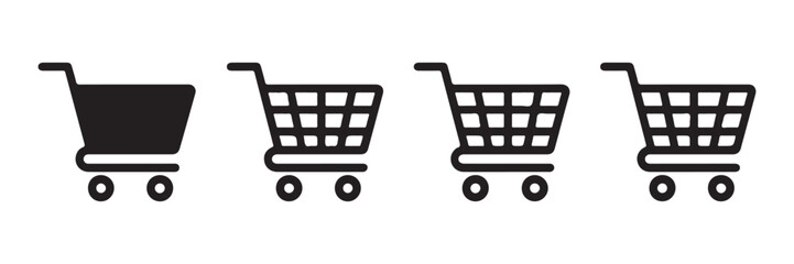 Set of shopping cart icons in linear style for modern web store interface and online shop website. © Suraiyajannat