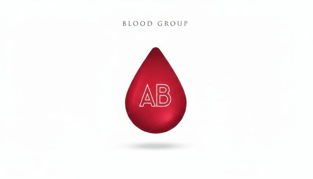 3d illustration of a red blood drop with ab blood group isolated on white background
