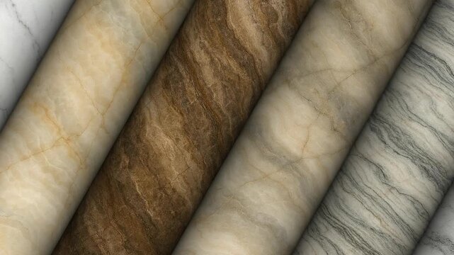 Carefully crafted columns from luxury marble revealing elegant stone character natural veining and sophisticated decorative beauty
