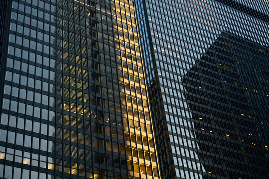 Absract Office  Building at Dusk 