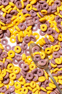 Colorful breakfast cereal