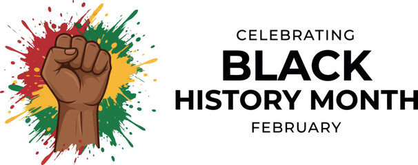 Celebrating Black History Month artistic burst composition highlighting heritage diversity creativity and cultural appreciation © NAHID