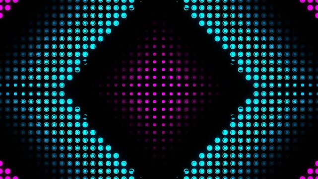 Pink and Cyan Circles Light Moving to Center Background VJ Loop in 4K