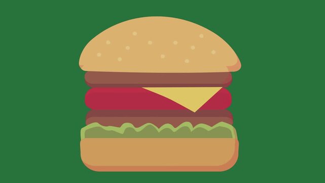 green border red apple hamburger cross green screen animated chromakey movement layers expression style design elements colorful gesture backgrounds