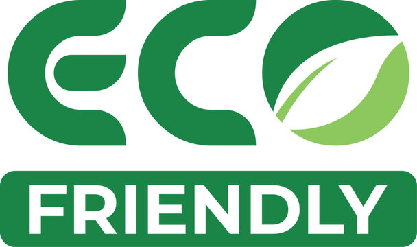 Eco Friendly Certification Badge with Leaf Logo Vector Illustration