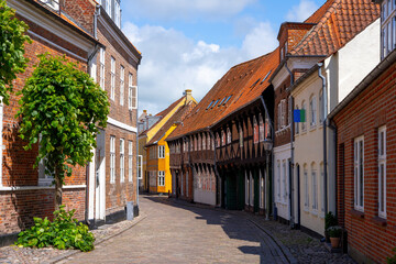 Fototapeta premium Ribe, älteste Stadt Dänemarks, Stadtansicht
