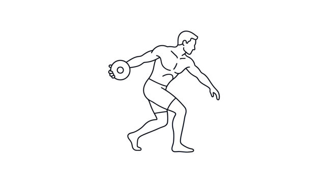 Discus Thrower Athlete Vector Illustration