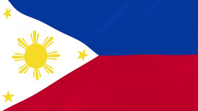 Philippine flag waving in the wind with a smooth motion and vibrant colors for patriotic national celebrations