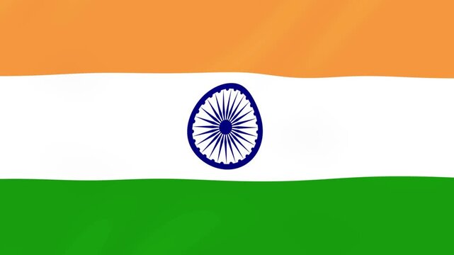 Indian national flag waving in motion with saffron white