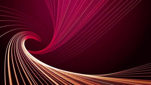 Abstract Red Wave Swirl Background With Flowing Light Lines and Dynamic Motion Energy Patterns