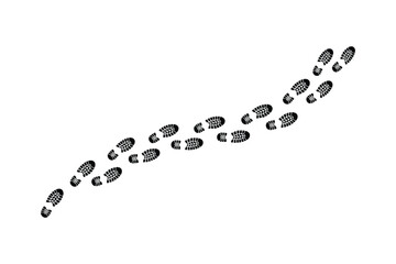 Naklejka premium Illustration showing human footprint steps isolated on white background for concept