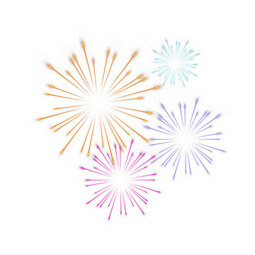  PNG of Vibrant golden and pink firework bursts displaying brilliant glowing light trails and explosive radiant sparks isolated on transparent background 