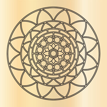 Abstract geometric mandala design for coloring books and decorative backgrounds, elegant pattern.