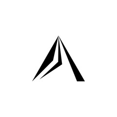 Fototapeta premium Abstract Geometric Shape Mountain Peak Symbol.