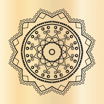 Unique star mandala design with circular elements and geometric patterns on gradient background.
