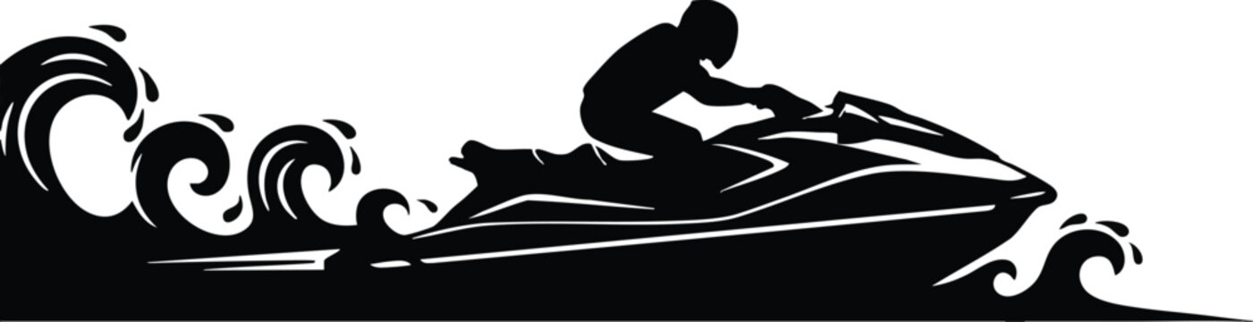 Jet ski rider silhouette