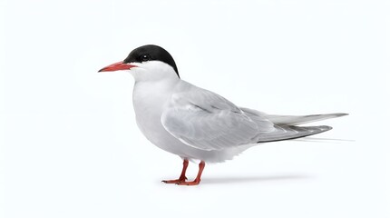 Obraz premium Arctic Tern bird standing on a white background.