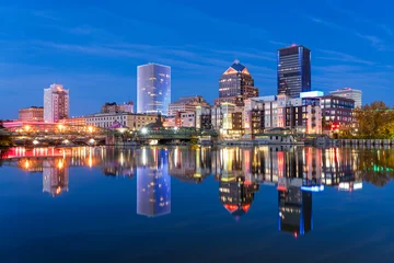 Rochester, New York, USA downtown city skyline on the Genesee River © SeanPavonePhoto