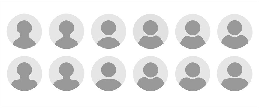 Plain pictogram user avatar headshot. Login profile button or log out unknown account admin icon. Register genderless line icon placeholder. Man or woman neutral gender.