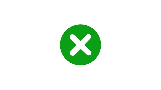 Wrong, Error. Failed icon animation, alpha channel background, 4K Red cross wrong check mark, doodle X cross Mark, wrong Grung check mark animation, symbol of cancel, deny, wrong or incorrect
