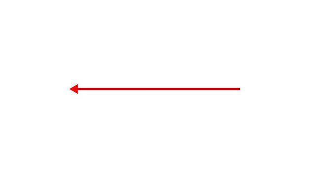 Handwriting arrow thin tall, pen style animation, straight line animation arrow on transparent background, 4k video thin direction dotted line arrow animation