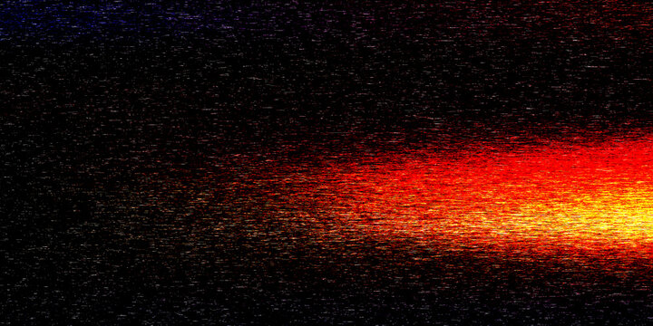 Abstract noisy background with horizontal light streak glowing red and orange against black.