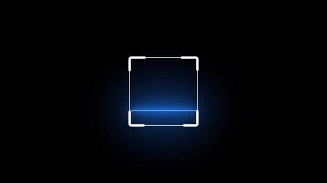 Scanner icon animation isolated scanner neon shine icon animation .fingerprint biometric scanning animation.