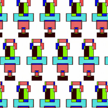 seamless pattern with colourful cubes