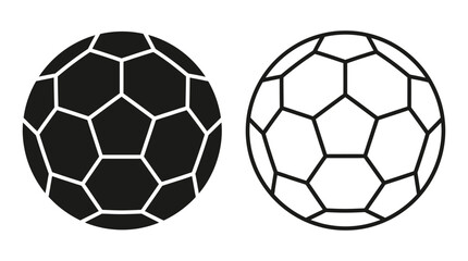 Naklejka premium Soccer ball silhouettes on a white background vector illustration