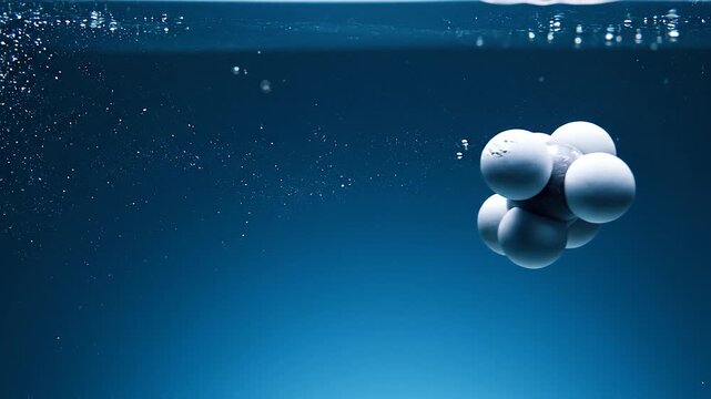 Atomic particle moving through empty space